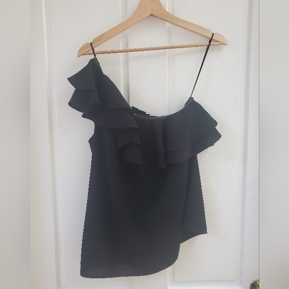 One-shoulder ruffle top blouse - Picture 2 of 8